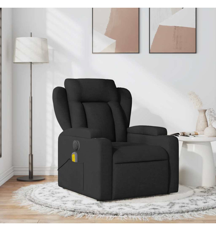 Fauteuil de massage inclinable Noir Tissu | Mobilier & Déco