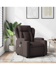 Fauteuil de massage inclinable Marron foncé Tissu | Mobilier & Déco