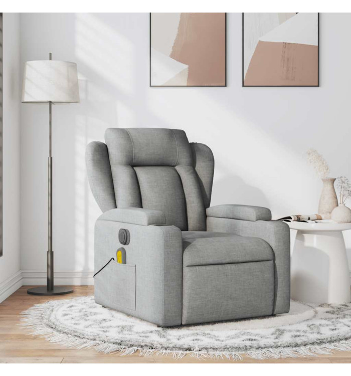 Fauteuil de massage inclinable Gris clair Tissu | Mobilier & Déco