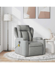 Fauteuil de massage inclinable Gris clair Tissu | Mobilier & Déco