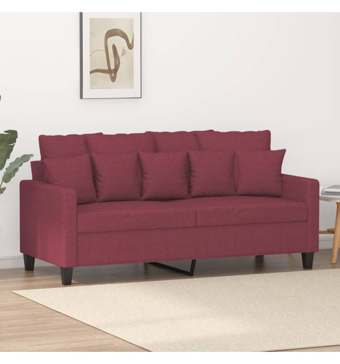 Canapé à 2 places Rouge bordeaux 140 cm Tissu | Mobilier & Déco