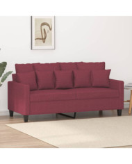 Canapé à 2 places Rouge bordeaux 140 cm Tissu | Mobilier & Déco