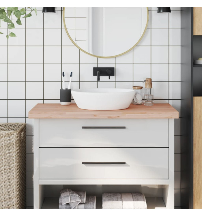 Comptoir de salle de bain 100x60x4 cm bois massif de hêtre | Mobilier & Déco