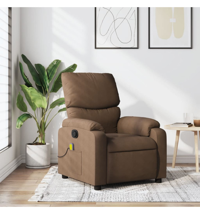 Fauteuil de massage inclinable Marron Tissu | Mobilier & Déco