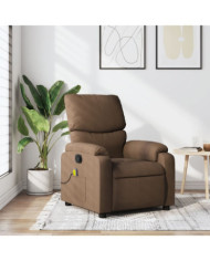 Fauteuil de massage inclinable Marron Tissu | Mobilier & Déco
