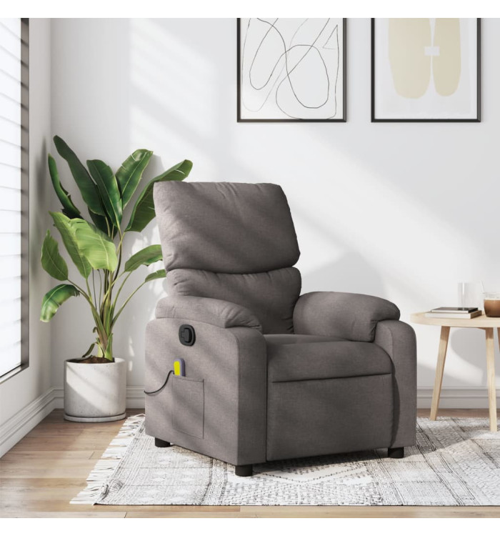 Fauteuil de massage inclinable Taupe Tissu | Mobilier & Déco