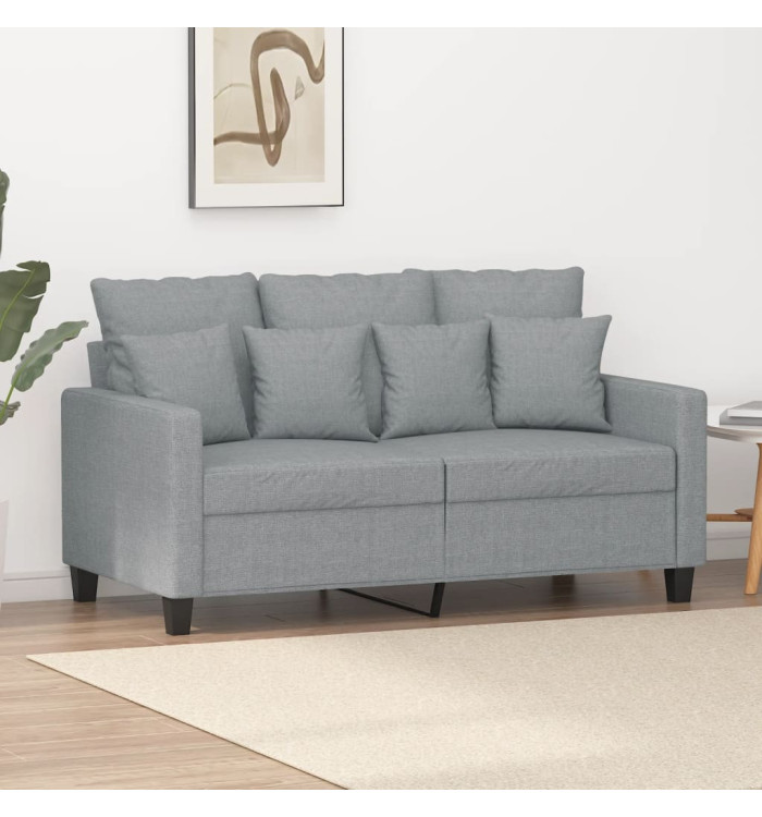 Canapé à 2 places Gris clair 120 cm Tissu | Mobilier & Déco