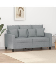 Canapé à 2 places Gris clair 120 cm Tissu | Mobilier & Déco