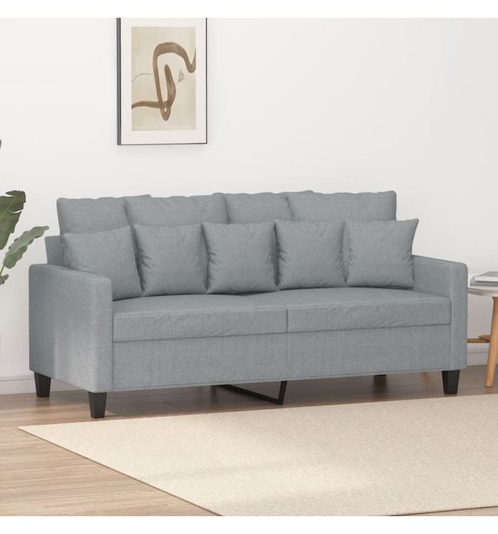 Canapé à 2 places Gris clair 140 cm Tissu | Mobilier & Déco