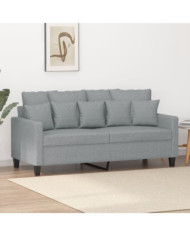Canapé à 2 places Gris clair 140 cm Tissu | Mobilier & Déco