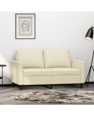 Canapé à 2 places Crème 120 cm Similicuir | Mobilier & Déco