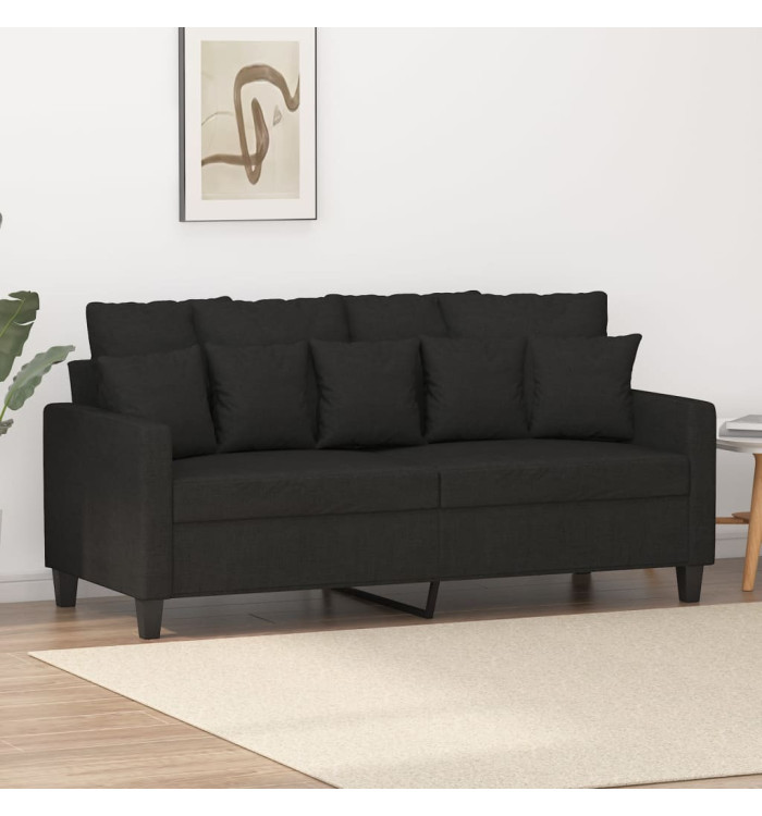 Canapé à 2 places Noir 140 cm Tissu | Mobilier & Déco
