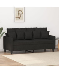 Canapé à 2 places Noir 140 cm Tissu | Mobilier & Déco