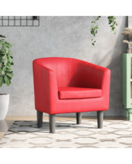 Fauteuil rouge similicuir | Mobilier & Déco