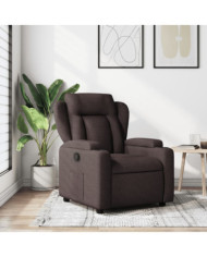 Fauteuil inclinable Marron foncé Tissu | Mobilier & Déco
