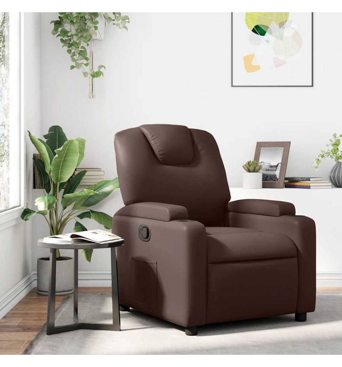 Fauteuil inclinable Marron Similicuir | Mobilier & Déco