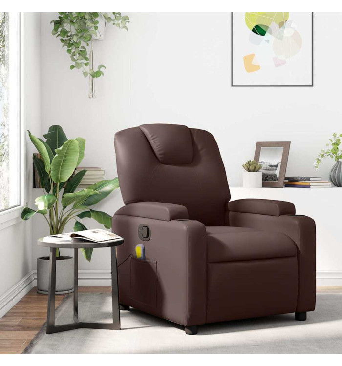 Fauteuil de massage inclinable Marron Similicuir | Mobilier & Déco