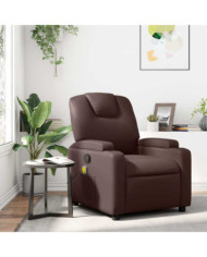 Fauteuil de massage inclinable Marron Similicuir | Mobilier & Déco