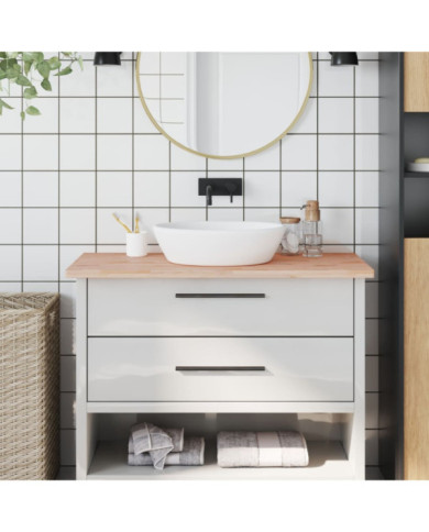 Comptoir de salle de bain 100x50x2,5 cm bois massif de hêtre | Mobilier & Déco