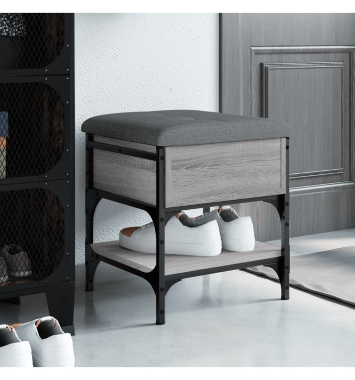 Banc à chaussures sonoma gris 42x42x45 cm bois d'ingénierie | Mobilier & Déco