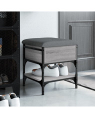 Banc à chaussures sonoma gris 42x42x45 cm bois d'ingénierie | Mobilier & Déco