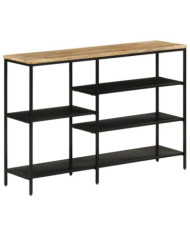 Table console 110x30x75 cm bois de manguier massif brut et fer | Mobilier & Déco