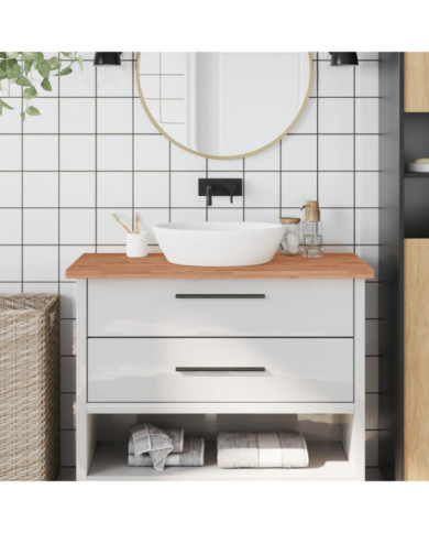 Comptoir de salle de bain 100x60x2,5 cm bois massif de hêtre | Mobilier & Déco