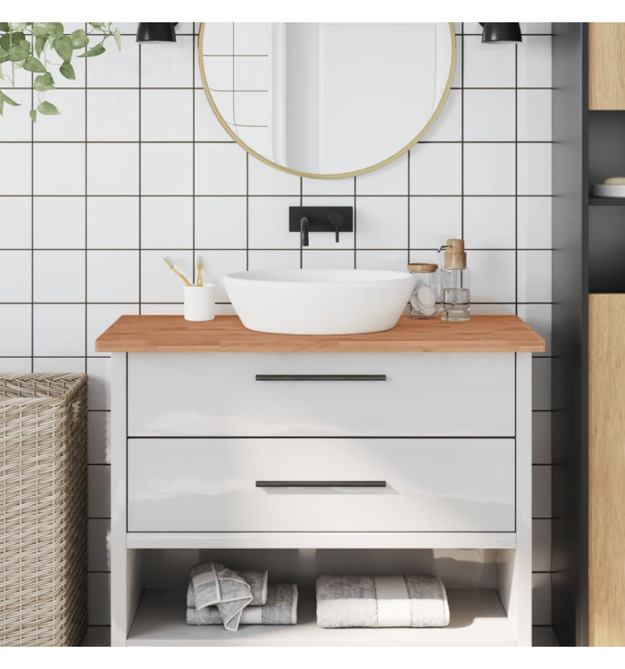 Comptoir de salle de bain 100x60x2,5 cm bois massif de hêtre | Mobilier & Déco