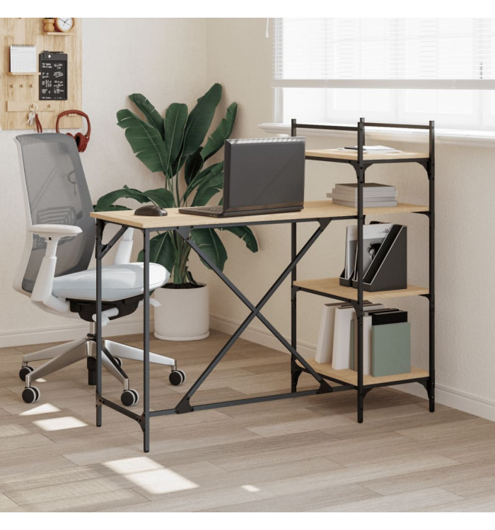 Bureau d'ordinateur avec étagères chêne sonoma 120x47x109 cm | Mobilier & Déco
