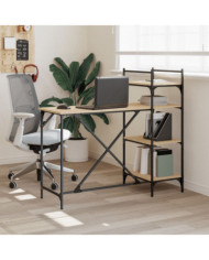Bureau d'ordinateur avec étagères chêne sonoma 120x47x109 cm | Mobilier & Déco