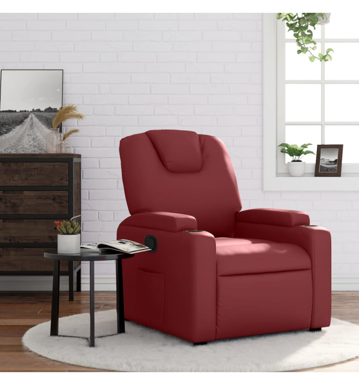 Fauteuil inclinable Rouge bordeaux Similicuir | Mobilier & Déco