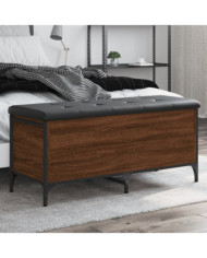 Banc de rangement chêne marron 102x42x45 cm bois d'ingénierie | Mobilier & Déco
