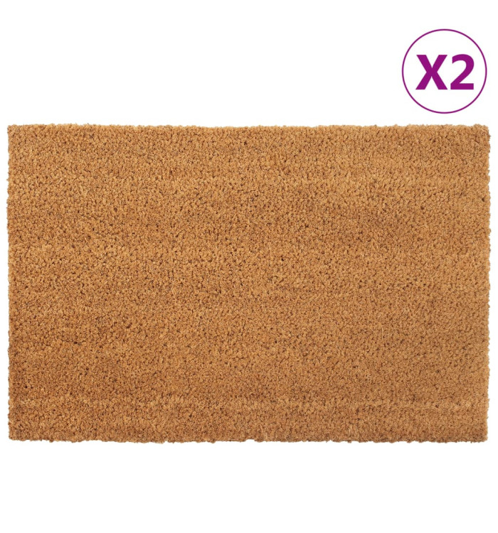 Tapis de porte 2 pcs naturel 40x60 cm fibre de coco touffeté | Mobilier & Déco