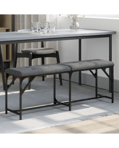 Banc à manger gris foncé 124x32x45 cm acier et tissu | Mobilier & Déco