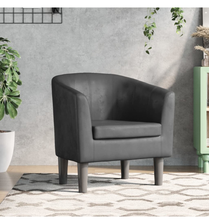 Fauteuil gris similicuir | Mobilier & Déco