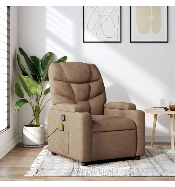 Fauteuil de massage inclinable Marron Tissu | Mobilier & Déco