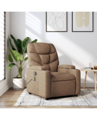 Fauteuil de massage inclinable Marron Tissu | Mobilier & Déco