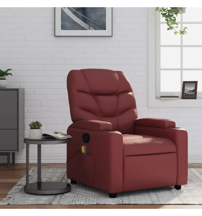 Fauteuil de massage inclinable Rouge bordeaux Similicuir | Mobilier & Déco