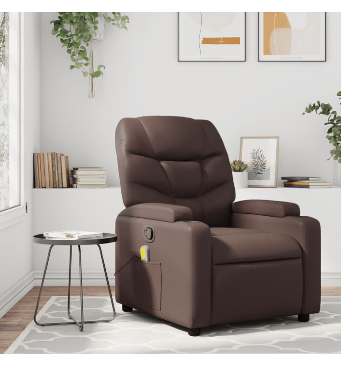 Fauteuil de massage inclinable Marron Similicuir | Mobilier & Déco