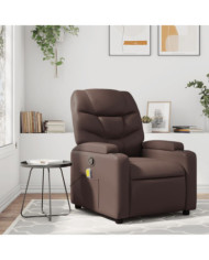 Fauteuil de massage inclinable Marron Similicuir | Mobilier & Déco