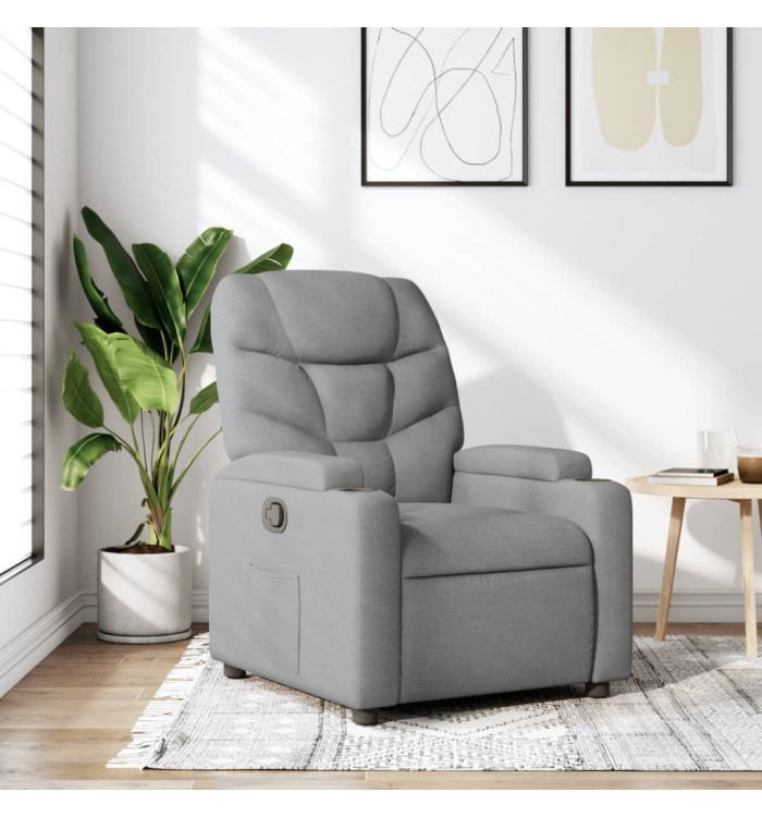 Fauteuil inclinable Gris clair Tissu | Mobilier & Déco