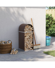 Porte-bûches marron 40x45x100 cm acier galvanisé | Mobilier & Déco