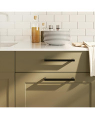 Poignées d'armoire 5 pcs noir 192 mm acier inoxydable | Mobilier & Déco