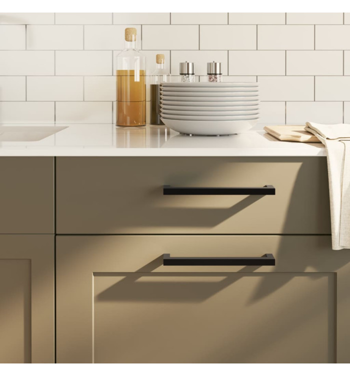 Poignées d'armoire 20 pcs noir 192 mm acier inoxydable | Mobilier & Déco