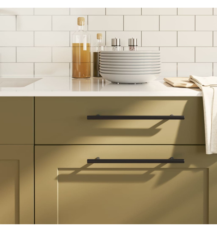 Poignées d'armoire 20 pcs noir 224 mm acier inoxydable | Mobilier & Déco