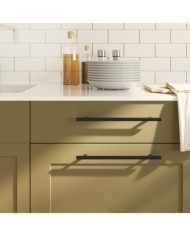 Poignées d'armoire 20 pcs noir 224 mm acier inoxydable | Mobilier & Déco