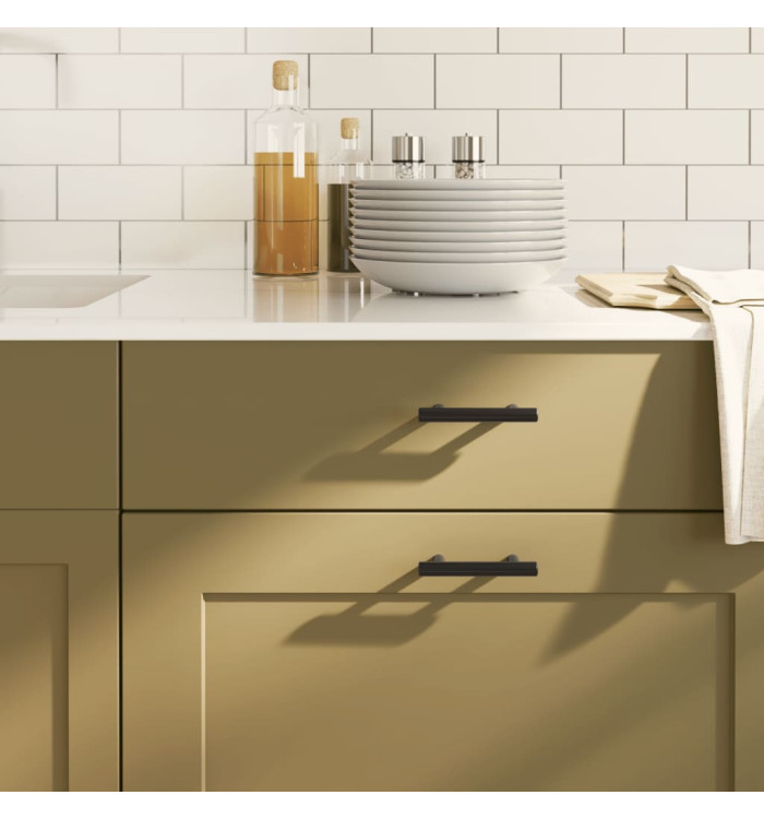 Poignées d'armoire 20 pcs noir 64 mm acier inoxydable | Mobilier & Déco