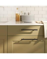 Poignées d'armoire 10 pcs noir 160 mm acier inoxydable | Mobilier & Déco