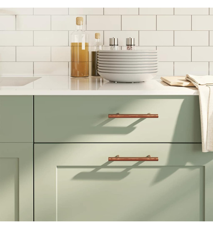 Poignées d'armoire 10 pcs bronze 96 mm acier inoxydable | Mobilier & Déco