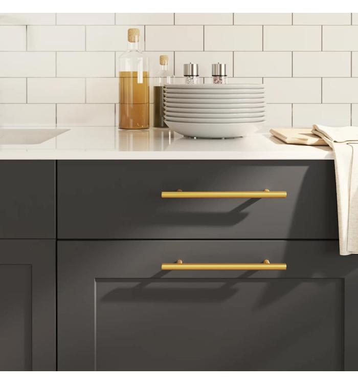 Poignées d'armoire 10 pcs doré 160 mm acier inoxydable | Mobilier & Déco